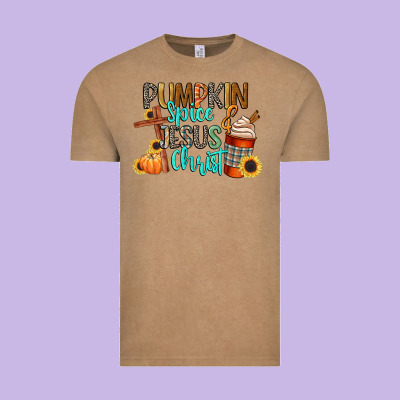 Pumpkin Spice And Jesus Christ Vintage Tee Designed By Cowgirlartshop