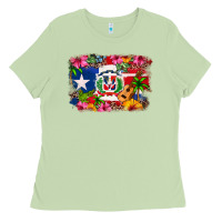 Matcha Dominican Republic and Puerto Rico Flag Ladies Tee - texasbilliewilder