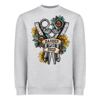 Heather Grey barber shop Heavyweight Sweatshirt - SublimationCraftShop