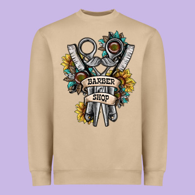 Barber Shop Heavyweight Sweatshirt Designed By Sublimationcraftshop