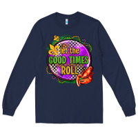 Navy let the good times roll olivia Long Sleeve Tee - OliviaCreatesArt