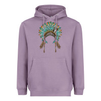 Lavender native american headdress turquise Heavyweight Hoodie - BarkalooDesign