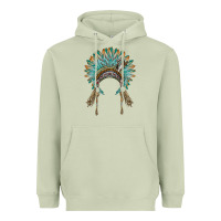 Matcha native american headdress turquise Heavyweight Hoodie - BarkalooDesign