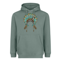 Sage native american headdress turquise Heavyweight Hoodie - BarkalooDesign
