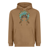Toasted Coconut native american headdress turquise Heavyweight Hoodie - BarkalooDesign