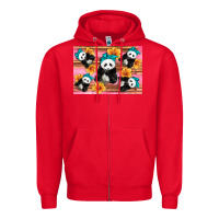 Red Baby panda flowers Zipper Hoodie - Artiststas