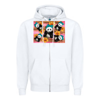 White Baby panda flowers Zipper Hoodie - Artiststas