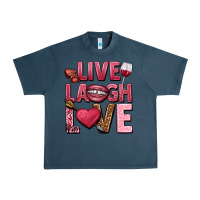Midnight Navy Live laugh love Valentine's Day Urban Heavy Tee - HowdyJamesFarm