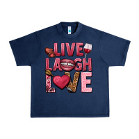 Navy Live laugh love Valentine's Day Urban Heavy Tee - HowdyJamesFarm