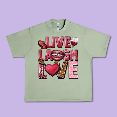 Live Laugh Love Valentine's Day Urban Heavy Tee Designed By Howdyjamesfarm
