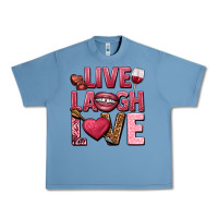 Pebble Blue Live laugh love Valentine's Day Urban Heavy Tee - HowdyJamesFarm