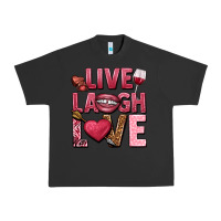 Pigment Black Live laugh love Valentine's Day Urban Heavy Tee - HowdyJamesFarm