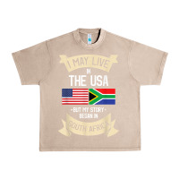 French Oak South Africa American Flag USA South African Roots Gifts Urban Heavy Tee - trangStudio