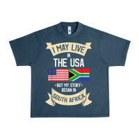 South Africa American Flag Usa South African Roots Gifts Urban Heavy Tee | Teevron