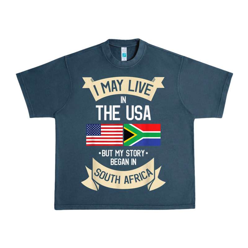 South Africa American Flag Usa South African Roots Gifts Urban Heavy Tee by trangStudio | Teevron