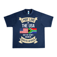 Navy South Africa American Flag USA South African Roots Gifts Urban Heavy Tee - trangStudio
