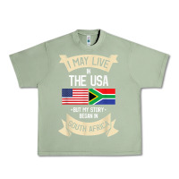 Oil Green South Africa American Flag USA South African Roots Gifts Urban Heavy Tee - trangStudio