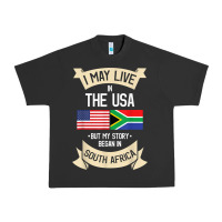Pigment Black South Africa American Flag USA South African Roots Gifts Urban Heavy Tee - trangStudio