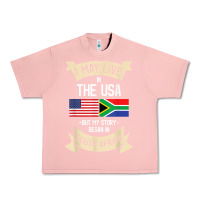 Salmon South Africa American Flag USA South African Roots Gifts Urban Heavy Tee - trangStudio