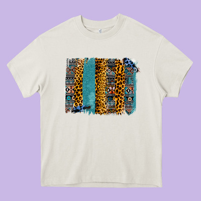 Aztec Leopard Glitter Brushstrokes Heavy Core Tee Designed By Bettercallsaul