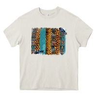 Cream Aztec Leopard Glitter Brushstrokes Heavy Core Tee - Bettercallsaul