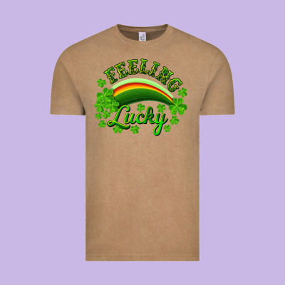 Feeling Lucky With Rainbow Vintage Tee Designed By Ranaportraitstore