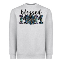 Heather Grey blessed mom Heavyweight Sweatshirt - SublimationCraftShop
