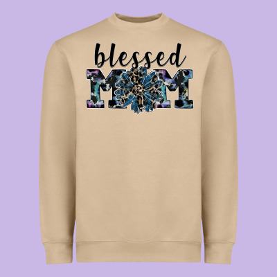 Blessed Mom Heavyweight Sweatshirt Designed By Sublimationcraftshop