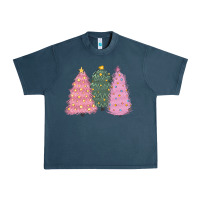 Midnight Navy christmas trees Urban Heavy Tee - CowGirlArtShop