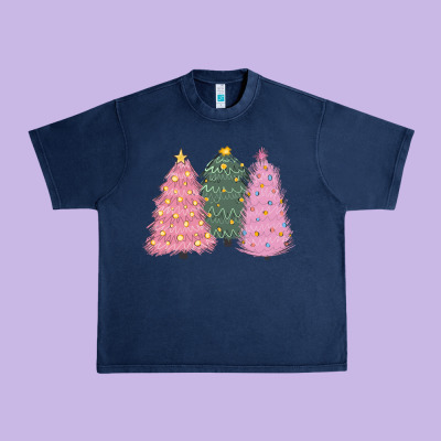 Christmas Trees Urban Heavy Tee Designed By Cowgirlartshop
