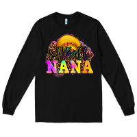 Black softball nana Long Sleeve Tee - OliviaCreatesArt