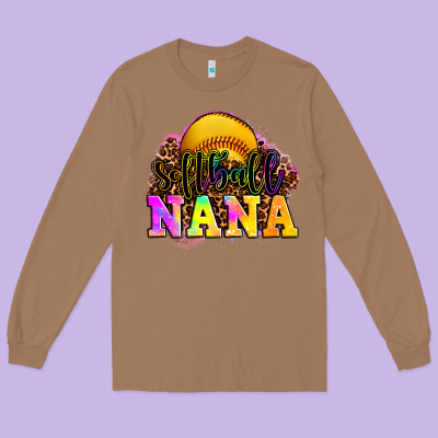Softball Nana Long Sleeve Tee Designed By Oliviacreatesart