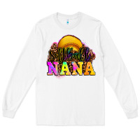 White softball nana Long Sleeve Tee - OliviaCreatesArt