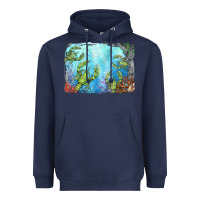 Navy lobster background Heavyweight Hoodie - BarkalooDesign
