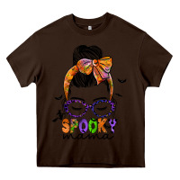 Chocolate Brown spooky mama Heavy Core Tee - JahusDesignShop