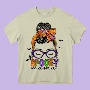 Spooky Mama Heavy Core Tee Designed By Jahusdesignshop