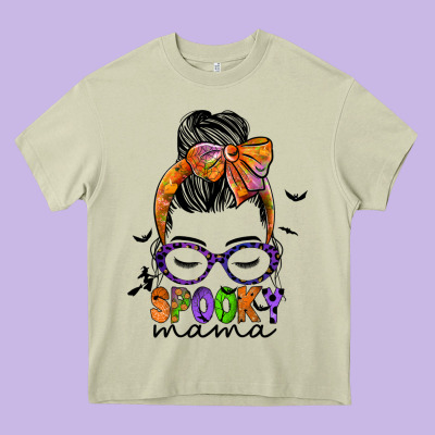 Spooky Mama Heavy Core Tee Designed By Jahusdesignshop