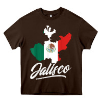 Chocolate Brown Mexico Jalisco Mexican Flag Gift Heavy Core Tee - trangStudio