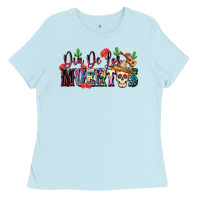 Baby Blue Dia De Los Muertos Ladies Tee - texasbilliewilder
