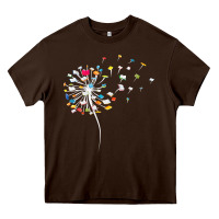 Chocolate Brown Womens Funny Dandelion Books Gift For Reading Lover Women Girls V-Neck Heavy Core Tee - trangStudio