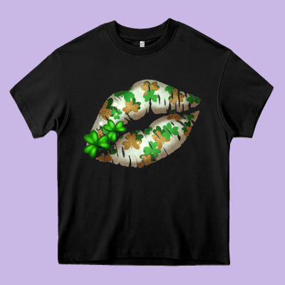 St. Patricks Day White Lips Heavy Core Tee Designed By Bettercallsaul