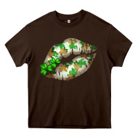 Chocolate Brown St. Patricks Day White Lips Heavy Core Tee - Bettercallsaul