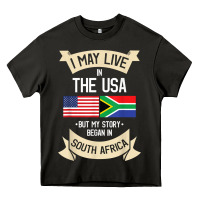 Asphalt South Africa American Flag USA South African Roots Gifts Heavy Core Tee - trangStudio