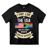 South Africa American Flag Usa South African Roots Gifts Heavy Core Tee | Teevron