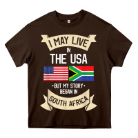 Chocolate Brown South Africa American Flag USA South African Roots Gifts Heavy Core Tee - trangStudio