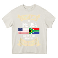 Cream South Africa American Flag USA South African Roots Gifts Heavy Core Tee - trangStudio