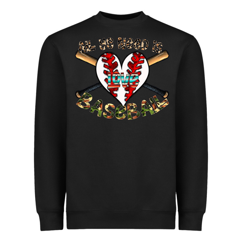 All You Need Is Love Baseball Heavyweight Sweatshirt by CowhideDigitalArt | Teevron