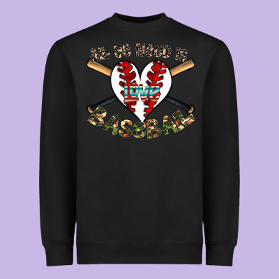 All You Need Is Love Baseball Heavyweight Sweatshirt Designed By Cowhidedigitalart