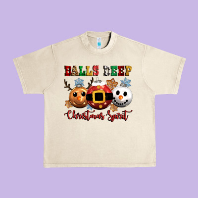 Balls Deep Christmas Spirit Urban Heavy Tee Designed By Cowgirlartshop