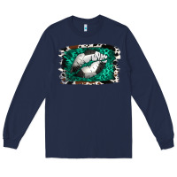 Navy Soccer Lips Long Sleeve Tee - Jasminsmagicworld